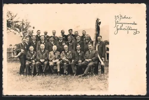 AK Scheifling, Gruppenfoto der Sängerrunde zum 25 Jährigen 1909-1934