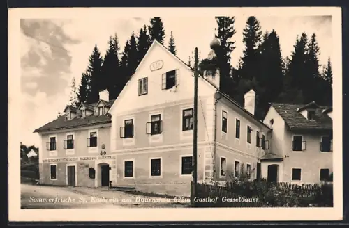 AK St. Kathrein am Hauenstein, Gasthof Gesselbauer, Strassenansicht