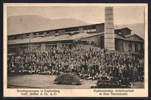 AK Kapfenberg, Gebr. Böhler & Co. AG, Bodenständige Arbeiterschaft in ihrer Steirertracht