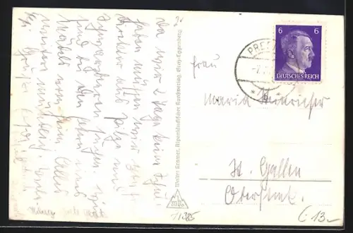 AK Preding, Schloss Hornegg, Strassenpartie an der Kirche, Ortsansicht