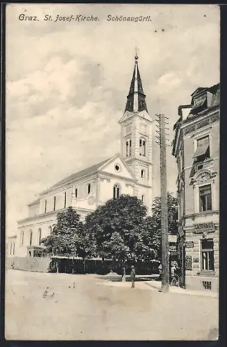 AK Graz, St. Josef-Kirche, Schönaugürtl