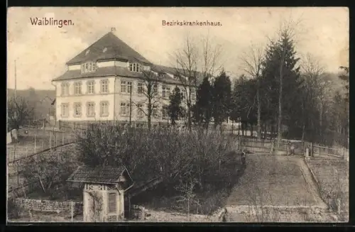 AK Waiblingen, Ansicht vom Bezirkskrankenhaus