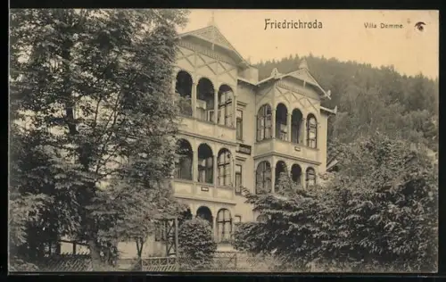 AK Friedrichroda, Blick auf Villa Demme