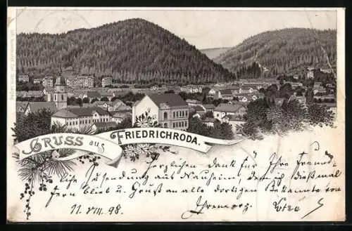 AK Friedrichroda, Blick auf den Ort