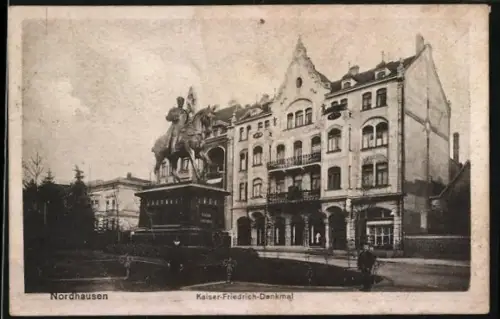 AK Nordhausen, Blick auf das Kaiser-Friedrich-Denkmal
