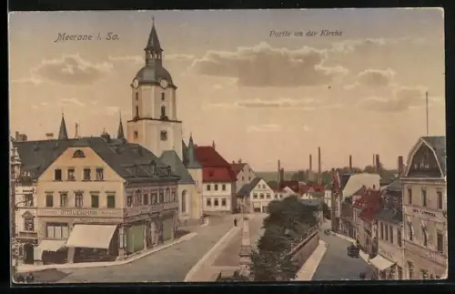 AK Meerane i. Sa., Partie an der Kirche