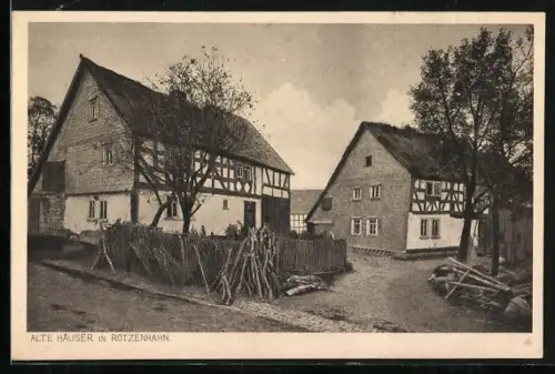 AK Rotzenhahn, Ortspartie mit alten Häusern