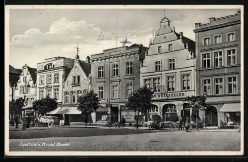 AK Güstrow i. Meckl. Markt mit Gaststätte zum Ratskeller