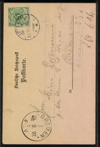 Lithographie Jena, Gasthaus zum Landgrafenhaus