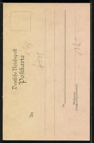 Lithographie Bad Blankenburg, Blick zur Ruine Greifenstein