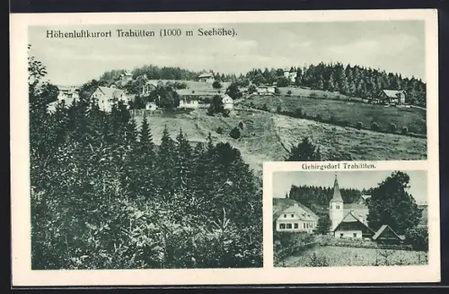 AK Trahütten, Gebirgsdorf in zwei verschiedenen Ansichten