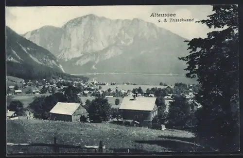 AK Altaussee, Ortsansicht mit Trisselwand