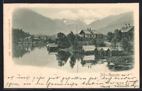 AK Alt-Aussee, Totalansicht mit Gewässer und Berge