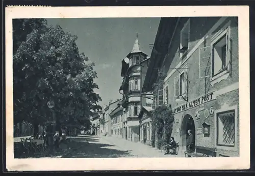 AK Schladming, Hauptplatz mit Hotel Zur Alten Post