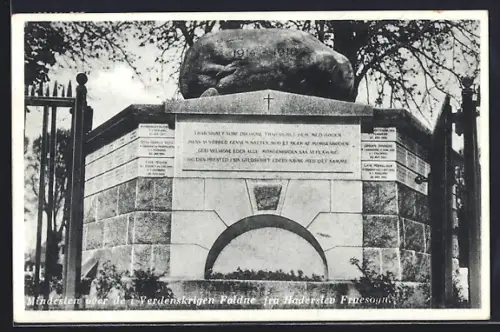 AK Haderstev, Mindesten over de i Verdenskrigen Foldne fra Haderslev Fruesogn