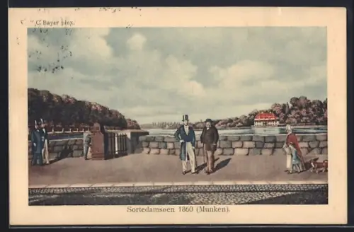 AK Kopenhavn, Sortedamsoen 1860, Munken