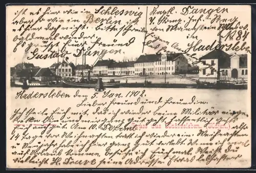 AK Hadersleben, Partie am Hafen