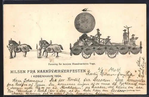 AK Kobenhavn, Haandvaerkerfesten 1904, Forening for berejste Haandvaerkeres Vogn