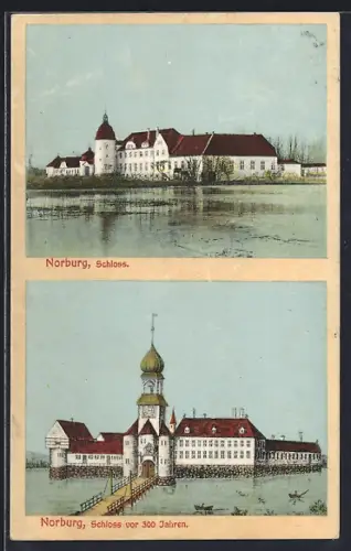 AK Norburg, Schloss vor 300 Jahren und in der Gegenwart