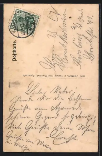 AK Alt-Apenrade, Jungfernstieg mit Wohnhaus