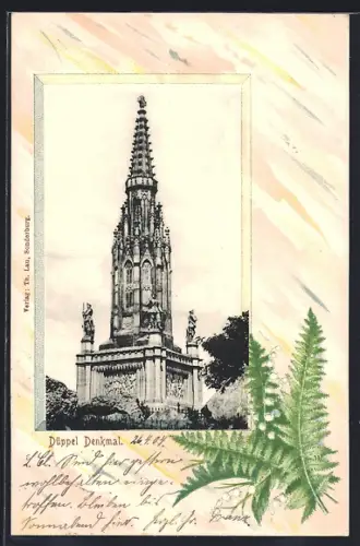 Passepartout-Lithographie Düppel, Denkmal