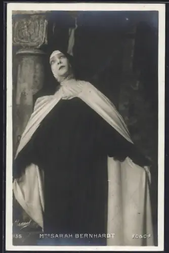 AK Sarah Bernhardt als Nonne