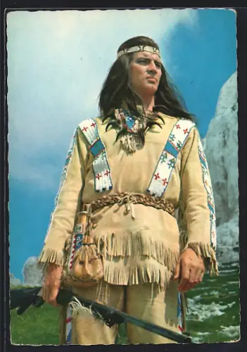 AK Pierre Brice im Film Winnetou Teil 1, Karl May