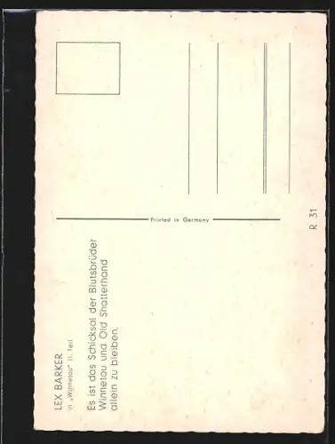 AK Lex Barker in Winnetou II. Teil, Filmszene