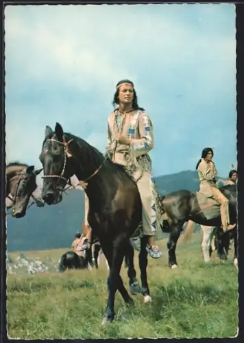 AK Schauspieler Pierre Brice in dem Film Winnetou, Teil 2