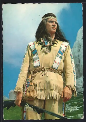 AK Pierre Brice im Film Winnetou Teil 1, Karl May