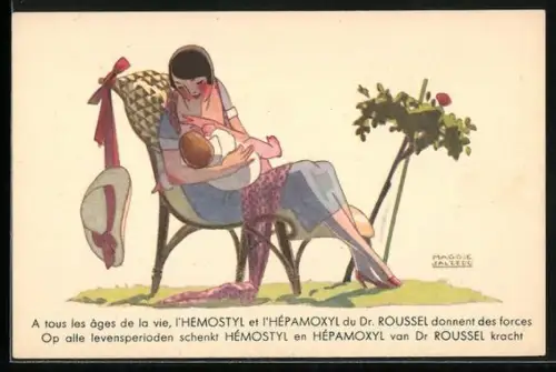 AK A tous les ages de la vie l`Hemostyl du Docteur Roussel donne des forces, Mutter stillt ihr Baby, Medikament
