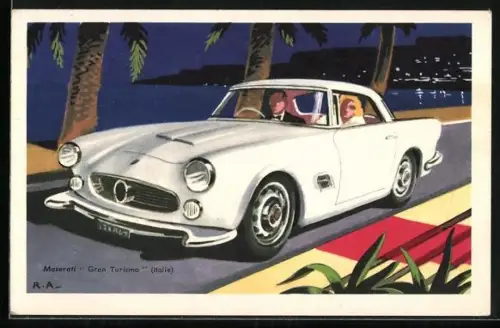 AK Maserati Gran Turismo, Italie, Paar im Auto