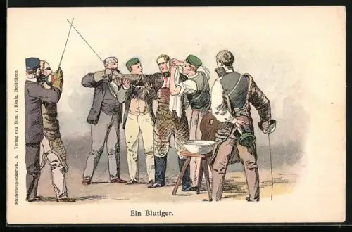 AK Studentische Szene, Versorgung einer Wunde bei einer Mensur