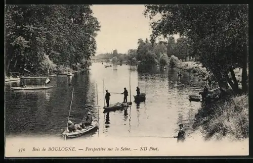 AK Paris, Bois de Boulogne, Perspective sur la Seine