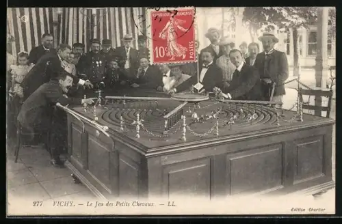 AK Vichy, Le Jeu des Petits Chevaux, Pferderennspiel