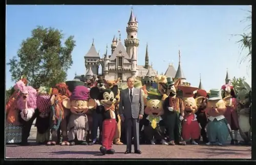 AK Mickey Mouse und andere Disney-Charaktere in Disney-Land