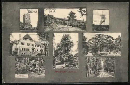 AK Anninger, Wilhelmswarte, Anningerhaus, Im Buchenwald