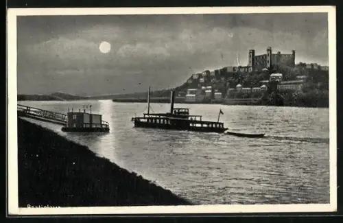 AK Bratislava, Ortsansicht, Dampfer