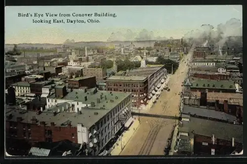 AK Dayton, OH, Bird's Eye View from Canover Building looking East