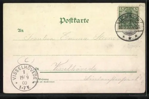 AK Gute Nacht, Frauenköpfe in Blüten