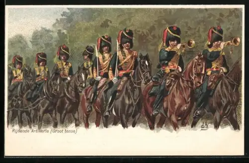 AK Rijdende Artillerie, Groot tenue, Niederländische Artilleriesoldaten zu Pferde