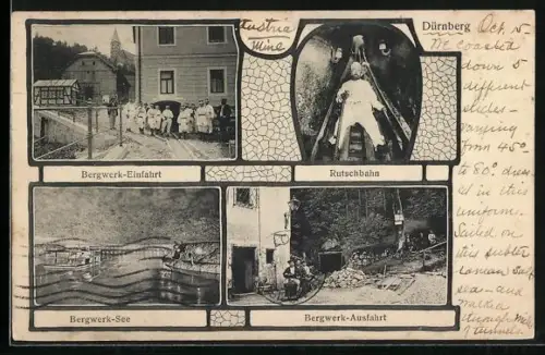 AK Dürnberg, Bergwerk- Einfahrt, -See, -Ausfahrt, Rutschbahn