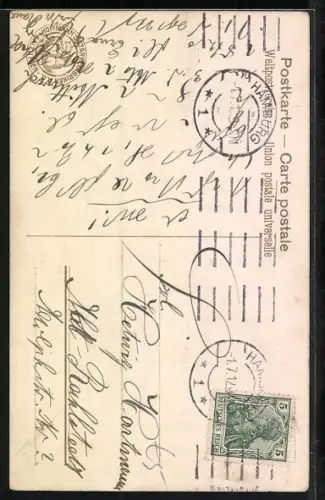 AK Getigerte Katze mit intensivem Blick