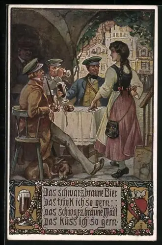 AK VDA (Verein für das Deutschtum im Ausland), Das schwarzbraune Bier, Kellnerin mit Studenten