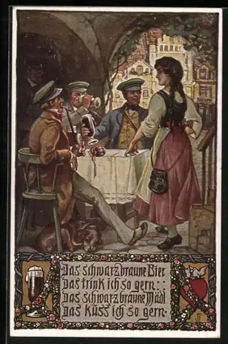 AK, Das schwarzbraune Bier, Kellnerin mit Studenten