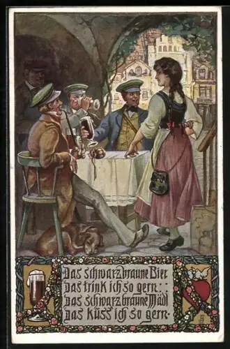 AK, Das schwarzbraune Bier, Kellnerin mit Studenten