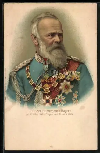 AK Prinzregent Luitpold von Bayern in Uniform mit Orden