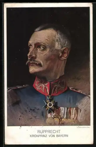 Künstler-AK Kronprinz Rupprecht von Bayern im Profil