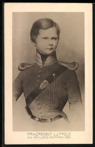 Künstler-AK Prinzregent Luitpold als Artillerie-Hauptmann