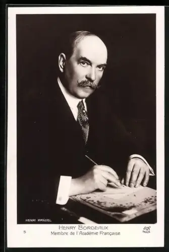 AK Portrait des französischen Schriftsteller's & Rechtsanwalt Henry Bordeaux